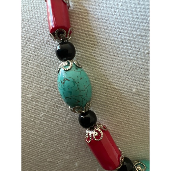 Turquoise Bead & Stone Necklace - Picture 3 of 5